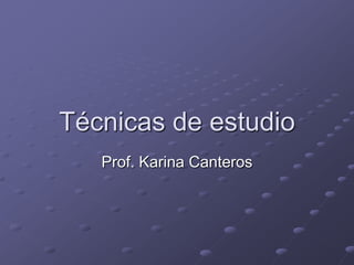 Técnicas de estudio Prof. Karina Canteros 