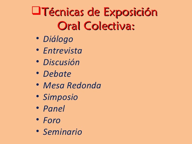 TÉCNICAS DE EXPOSICIÓN.