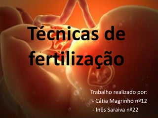 Técnicas de
fertilização
Trabalho realizado por:
- Cátia Magrinho nº12
- Inês Saraiva nº22

 
