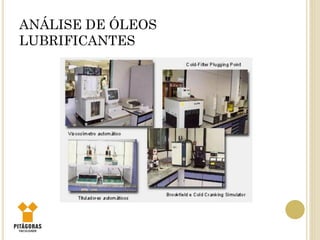 ANÁLISE DE ÓLEOS
LUBRIFICANTES
 