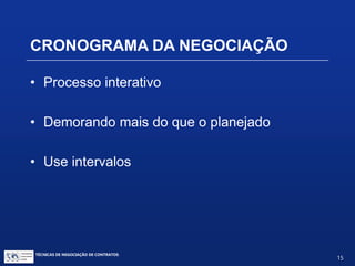 TÉCNICAS DE NEGOCIAÇÃO DE CONTRATOS.
15
 VENDA COMO UMA TÁTICA:
• Pense e aja como um profissional de vendas
• Desenvolva ferramentas profissionais de vendas e
marketing, por exemplo, dossiê ou perfil não
confidencial
• Aprenda a ouvir
• Não exagere na propaganda
TÁTICAS DE NEGOCIAÇÃO
 