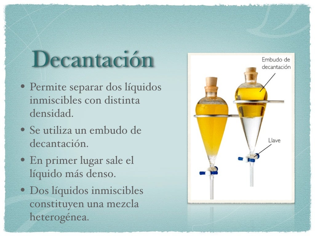 Técnicas de separación de mezclas