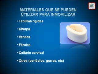 Técnicas de vendaje e inmovilización.
