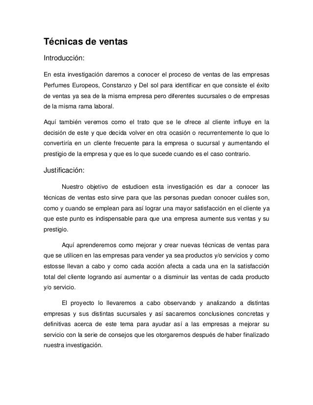 Técnicas de venta protocolo
