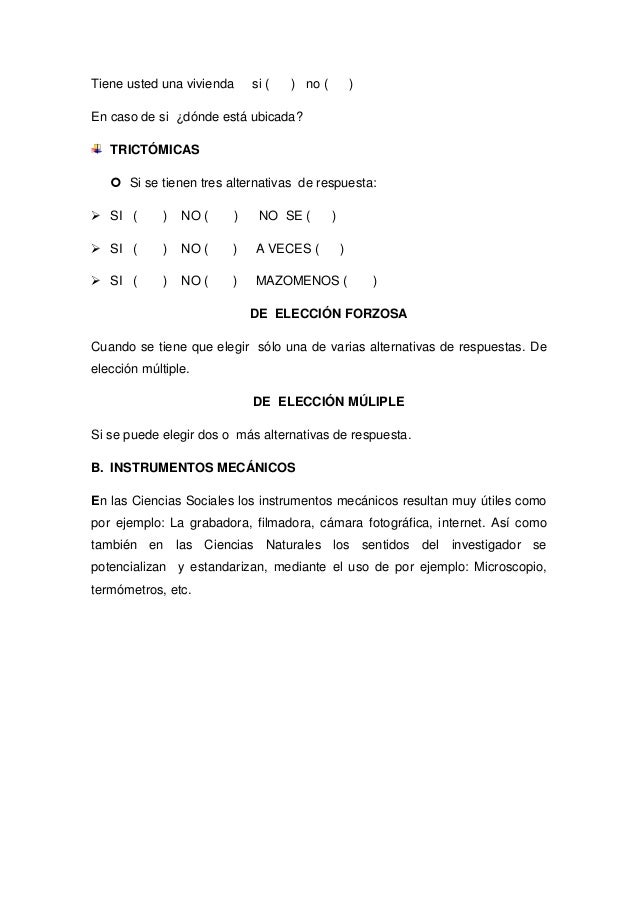 preguntas cerradas no codificadas t 233 cnicas e instrumentos preguntas cerradas no codificadas t 233 cnicas e instrumentos