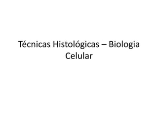 Técnicas Histológicas – Biologia
Celular
 