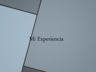 Mi Experiencia
 
