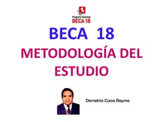 BECA 18
METODOLOGÍA DEL
ESTUDIO
Demetrio Ccesa Rayme
 