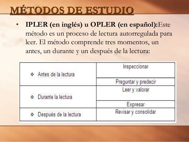 Técnicas y métodos de estudio