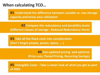 When calculating TCO…
   #1 Understand the difference between useable vs. raw storage
   capacity and know your utilizatio...