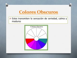 O Estos transmiten la sensación de seriedad, calma y
madurez
 