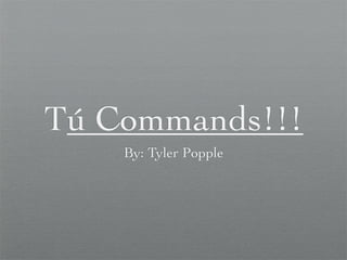 Tú Commands!!!
    By: Tyler Popple
 