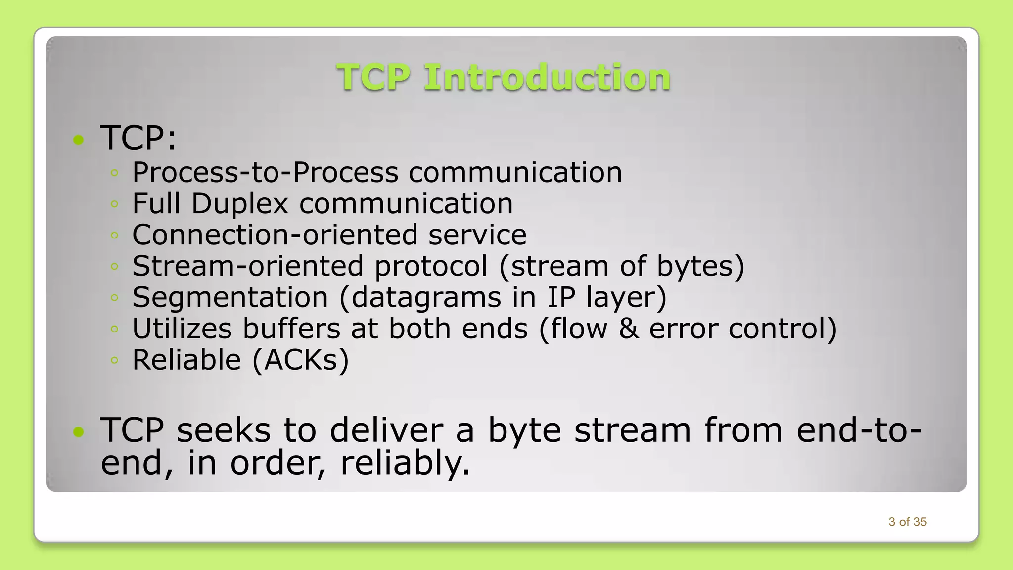 Transmission Control Protocol (TCP) | PPTX