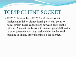 Tcp/ip server sockets | PPTX | Computer Networking | Computing