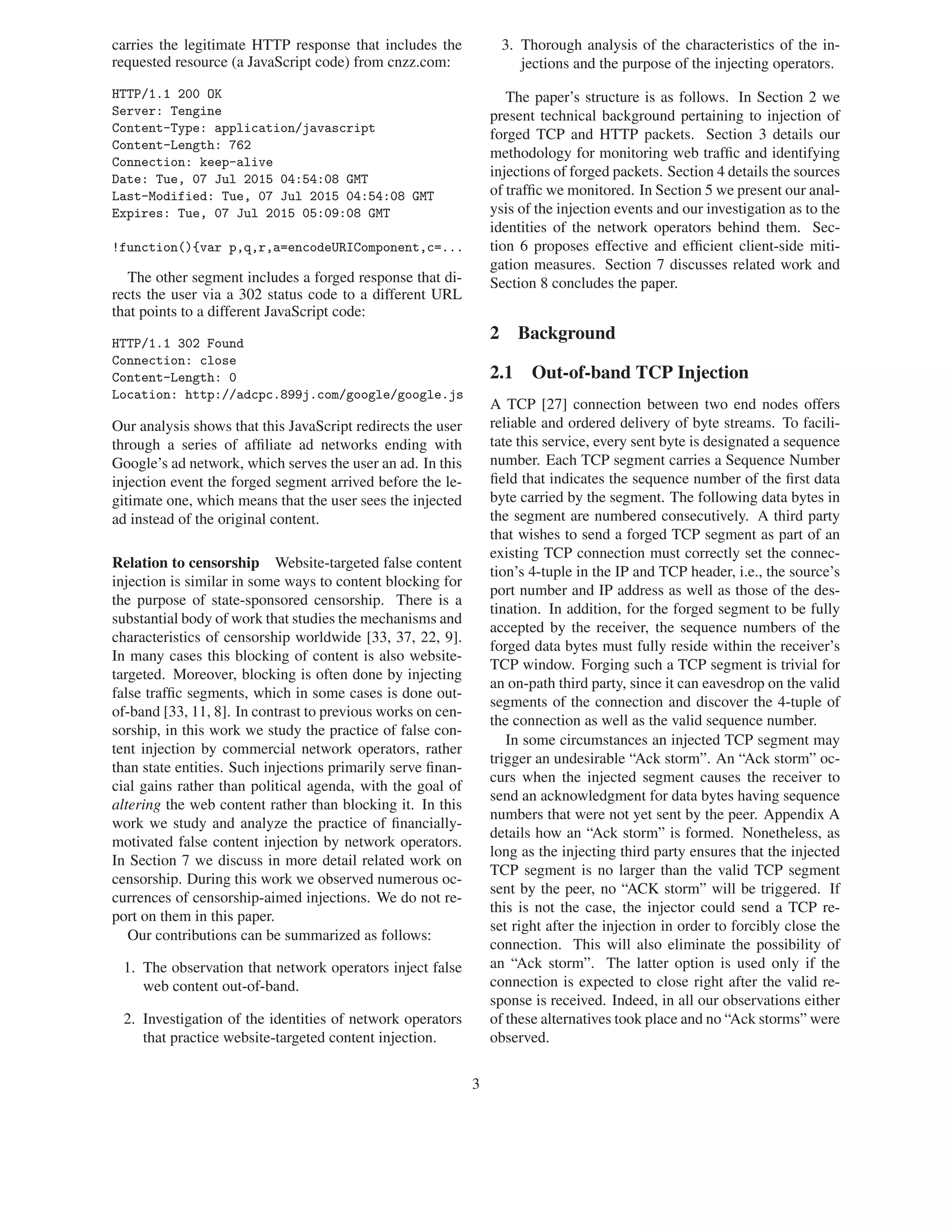TCP injection attacks in the wild: A large scale case study | PDF