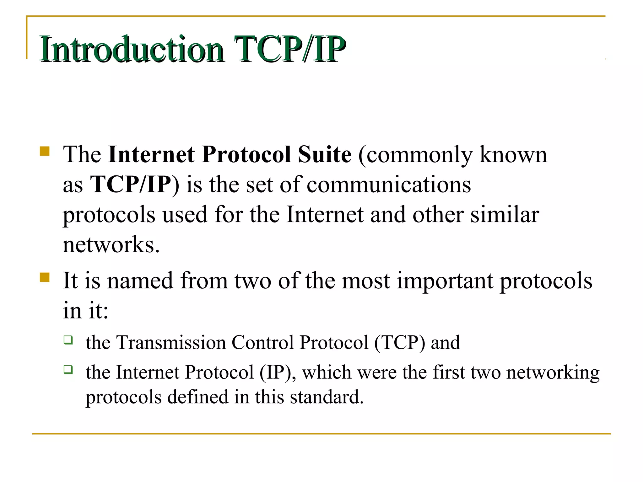 TCP/IP Network ppt | PPT