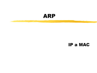 ARP
IP a MAC
 