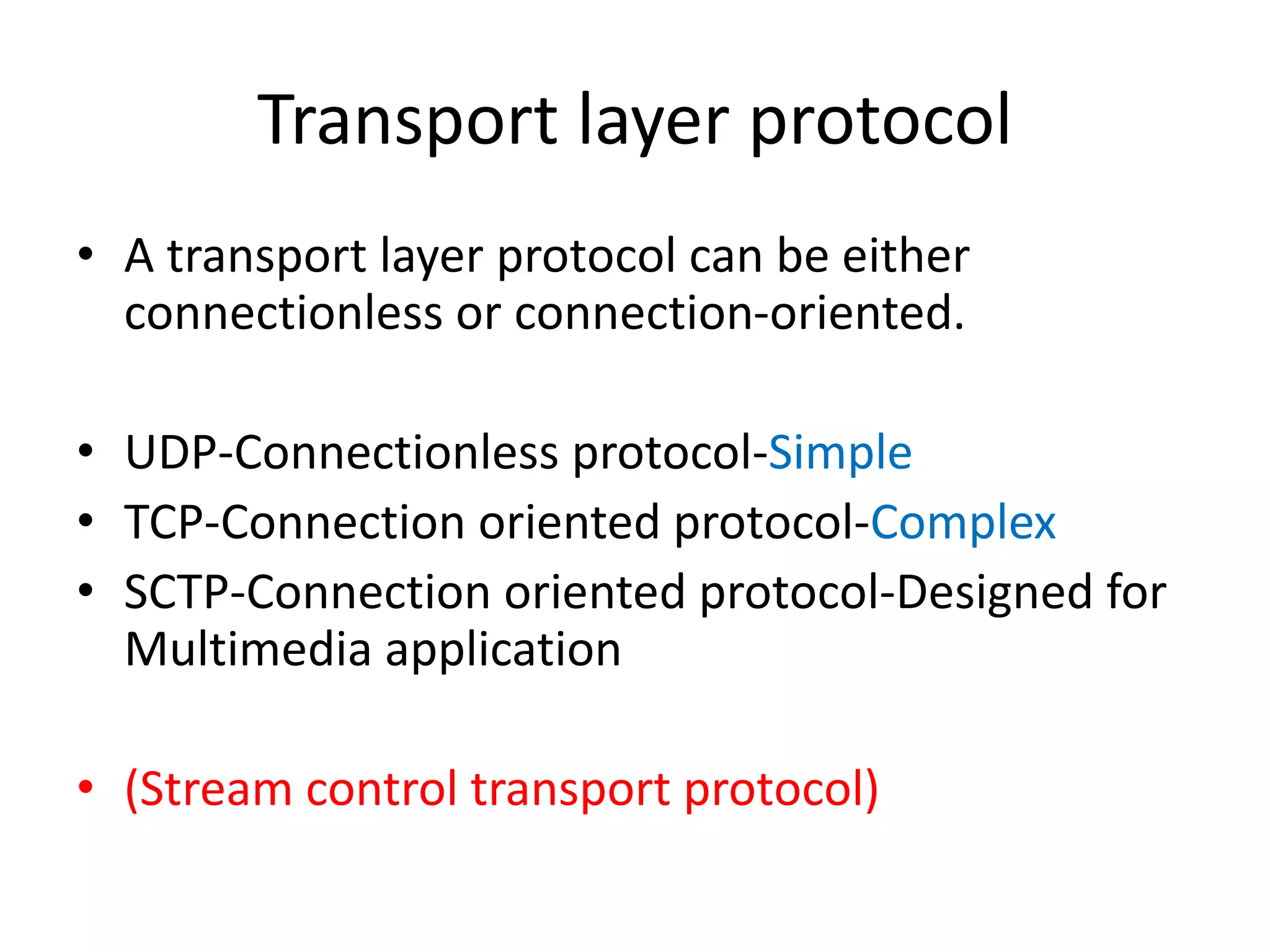 Transport layer protocol | PPTX | Computer Networking | Computing