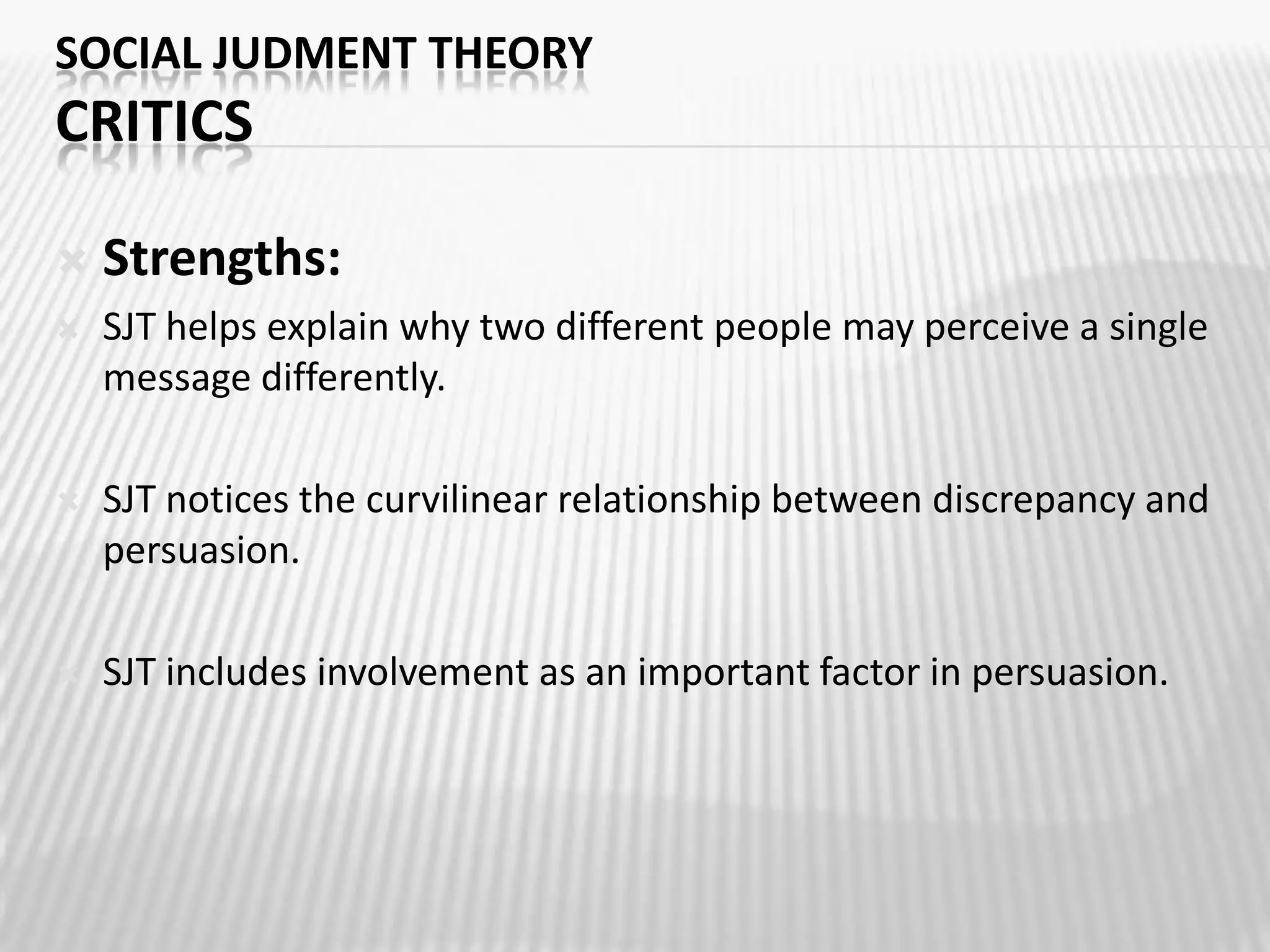 TCP - Social Judgement Theory | PPTX