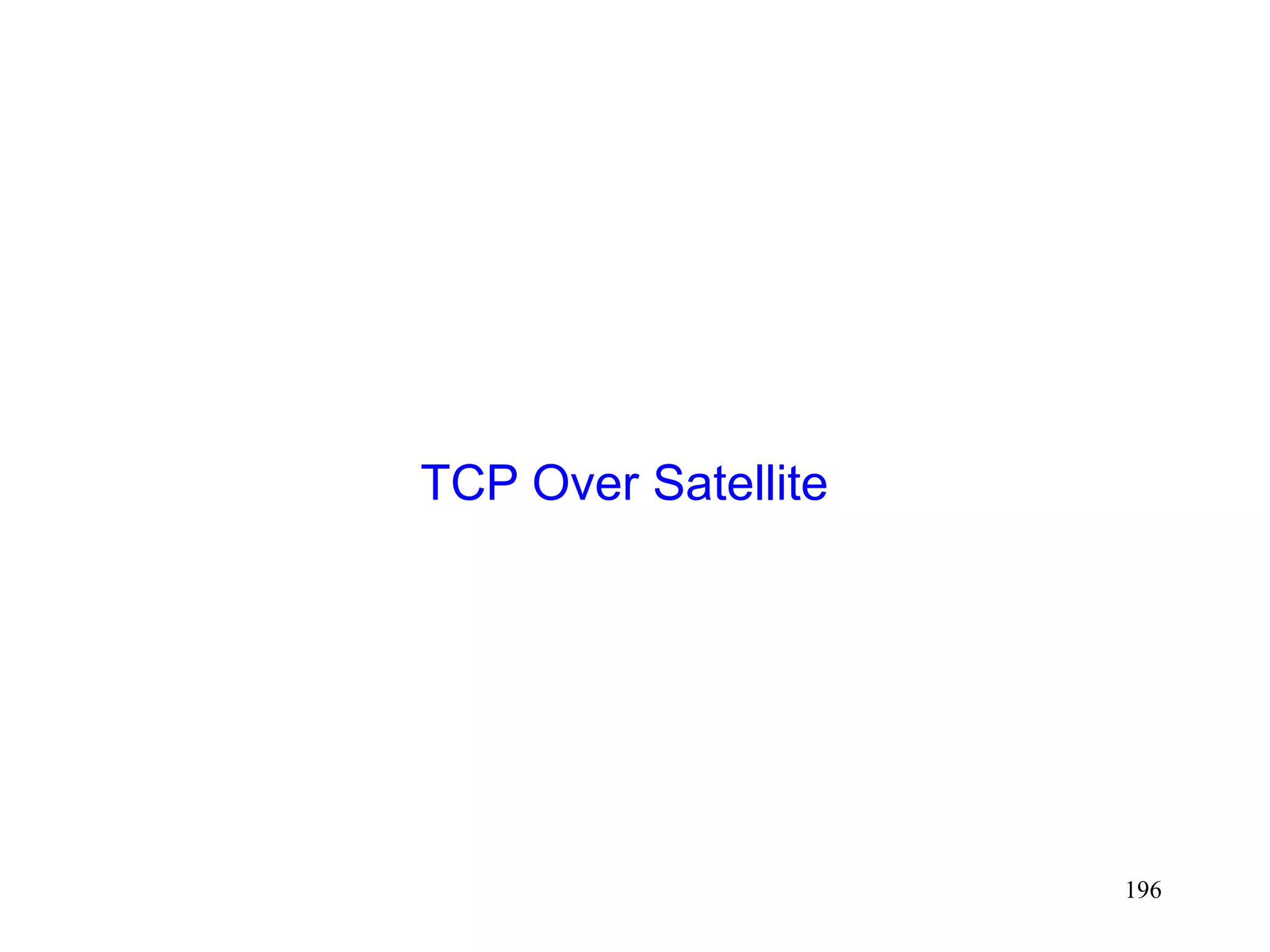 196
TCP Over Satellite
 
