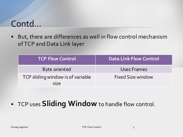 TCP protocol flow control