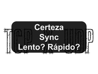Certeza
     Sync
Lento? Rápido?
 
