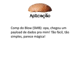 Aplicação

Comp do Blow (SMB): opa, chegou um
payload de dados pra mim! Tão fácil, tão
simples, parece mágica!
 