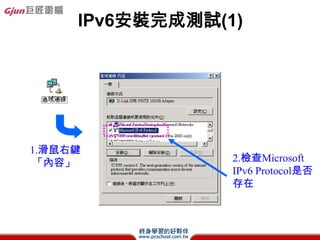 IPv6·OO·

? ipv6 rtu prefix if# [/nexthop] [lifetime L] [preference
  P] [publish] [age] [spl site-prefix-length]
   C քӼƳIPv6·
   C һ·prefix, interface, next hop, clifetime
   C 磺
     ipv6 rtu ::/0 2/::210.65.1.26 pub lifetime 1800
 