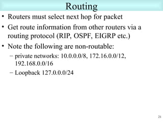 Non Routing Application TCP/IP PPT IN COMPUTER NETWORK AND DATA COMMUNICATION | PPT