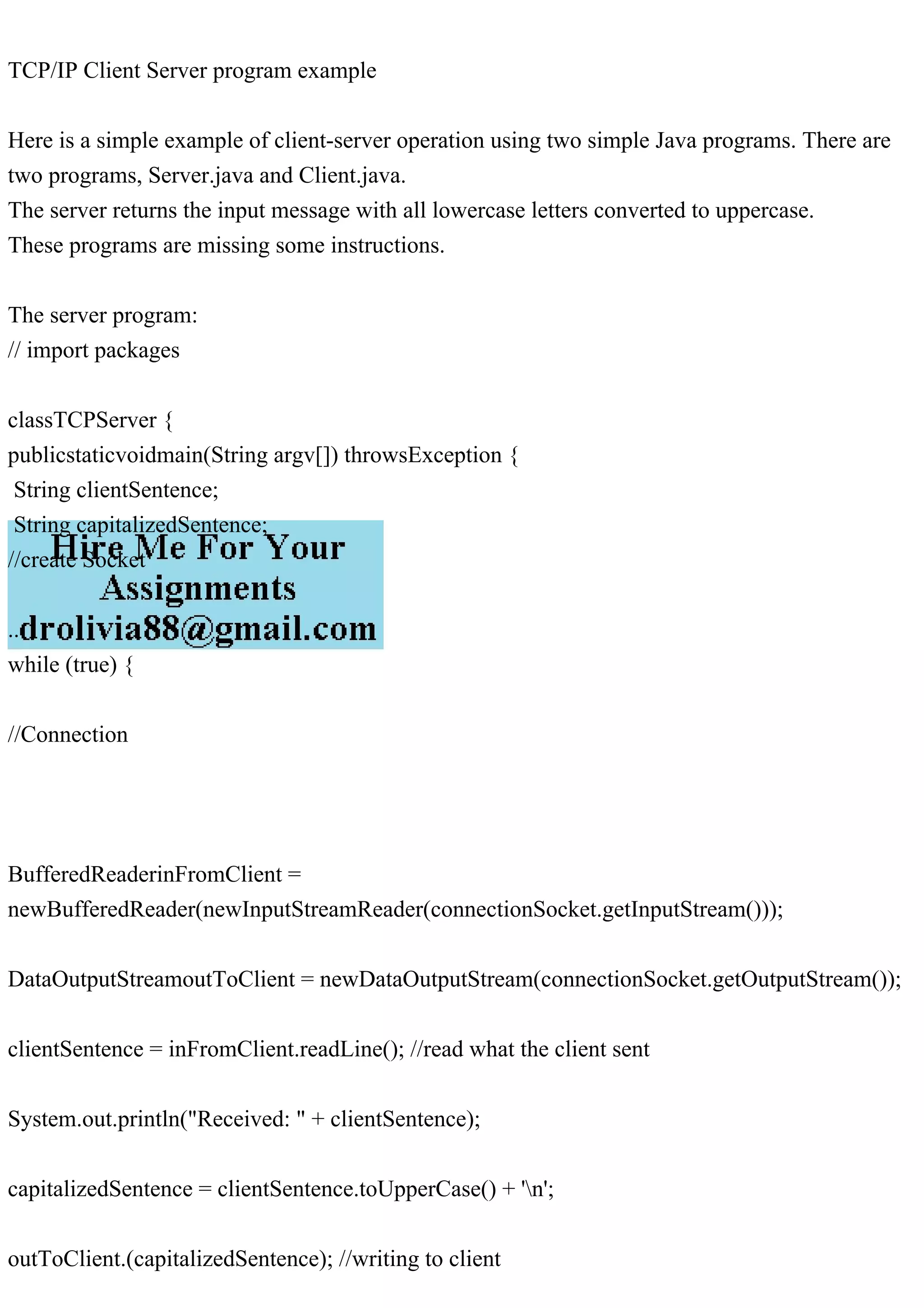 TCPIP Client Server program exampleHere is a simple example of .pdf