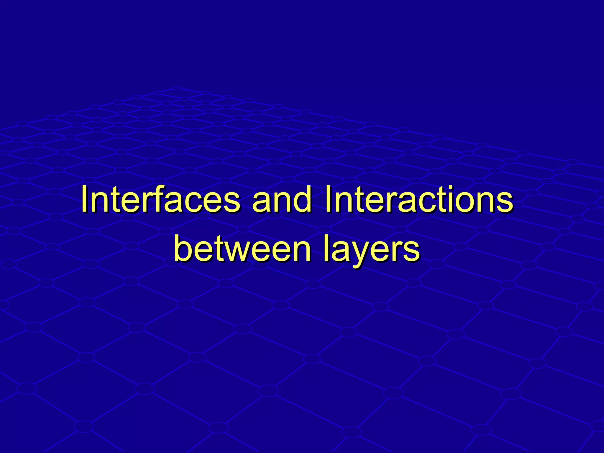 Interfaces and InteractionsInterfaces and Interactions
between layersbetween layers
 