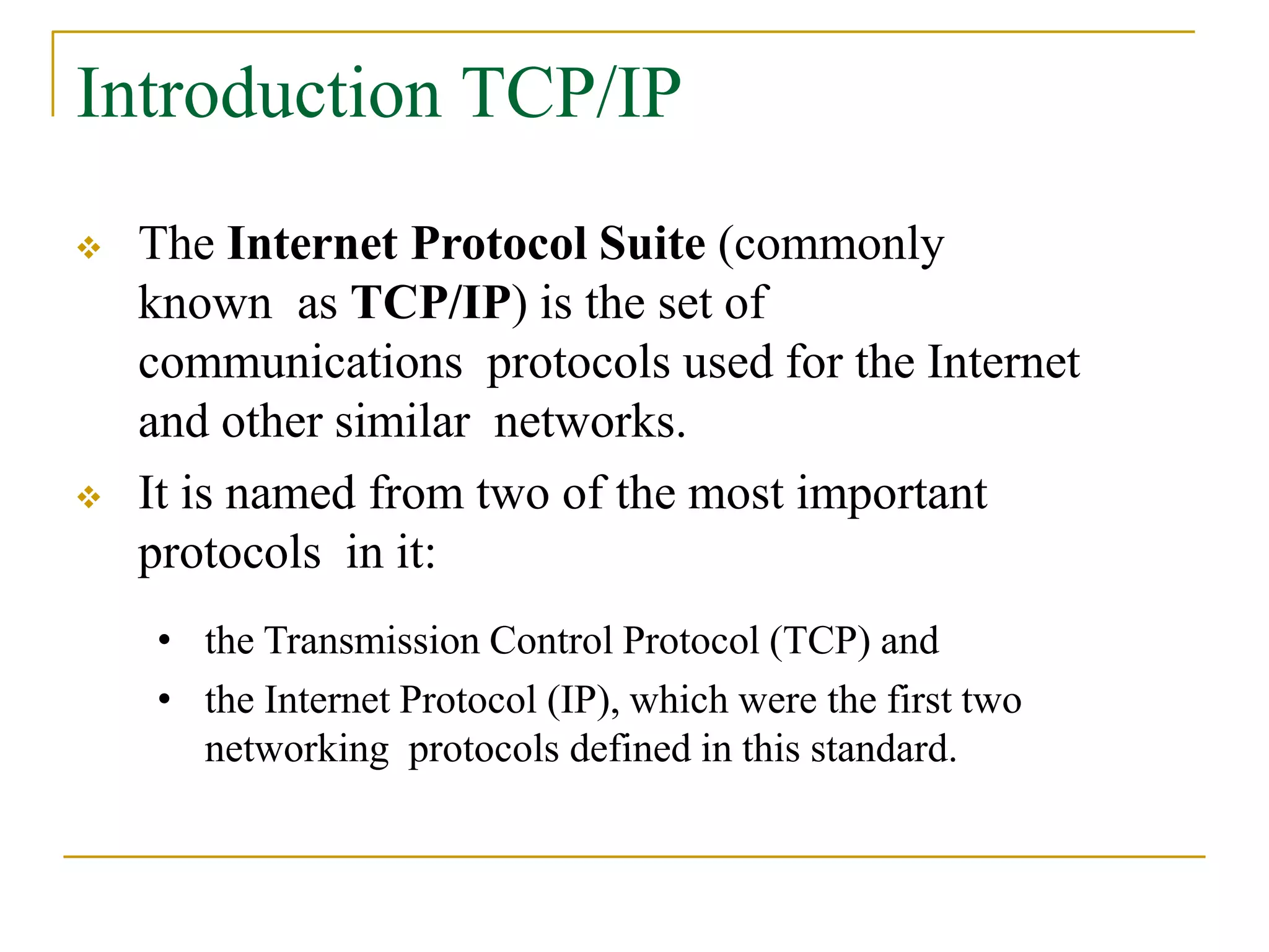 TCP/IP-Protocol Suite-Simple Explanation | PPTX