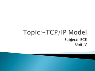 TCP/IP Model Explained | PPT