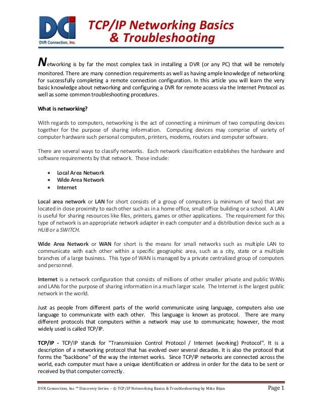 Tcpip networking basics_and_troubleshooting