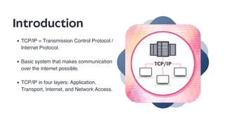 TCP/IP PRESENTATION BY SHARMILA FALLER FOR INFORMATION SYSTEM | PDF