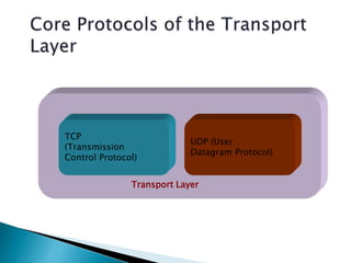 TCP
(Transmission
Control Protocol)
UDP (User
Datagram Protocol)
Transport Layer
 