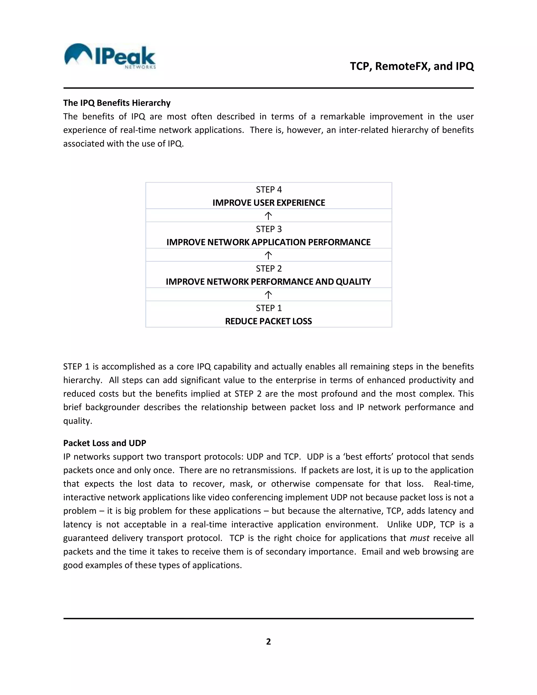 TCP RemoteFX and IPQ