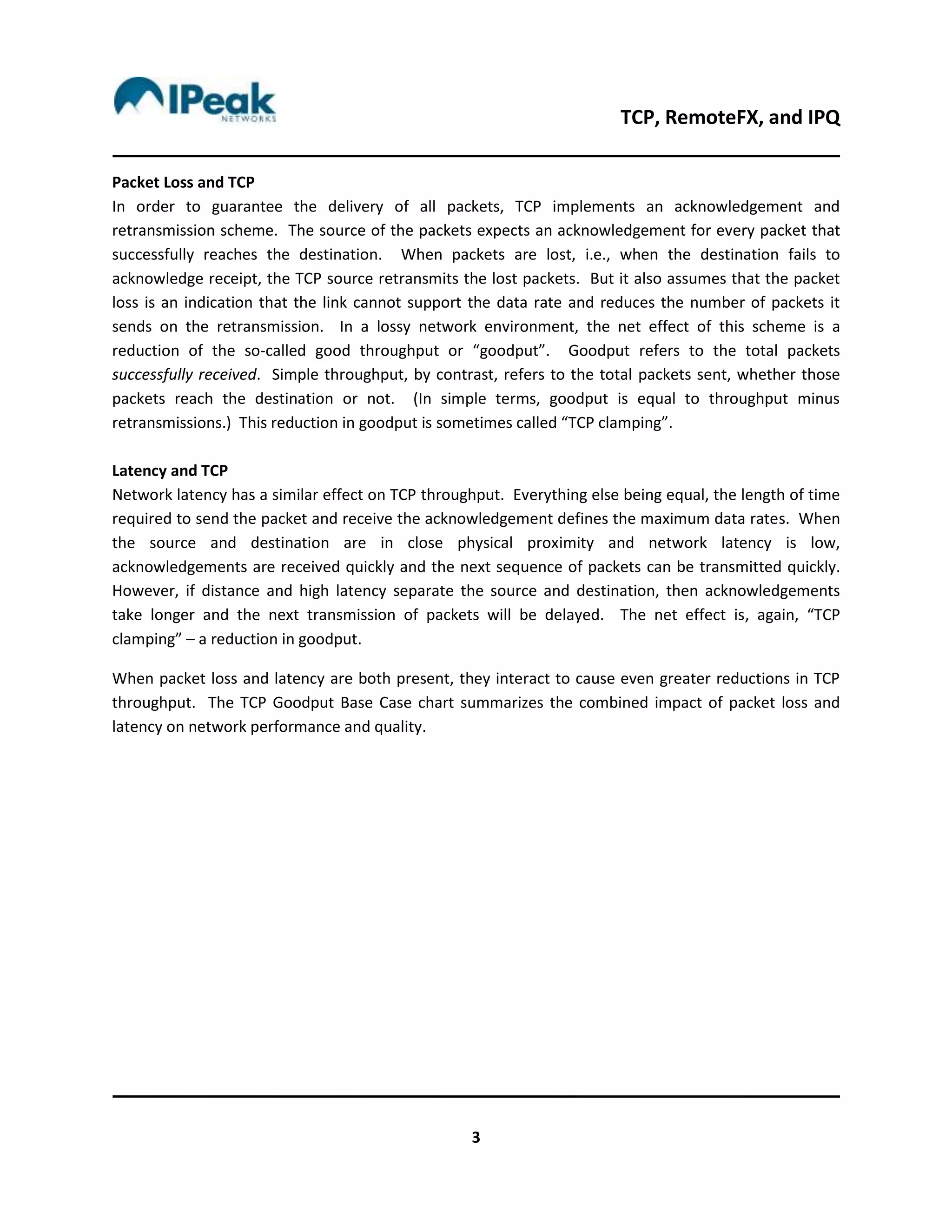 TCP RemoteFX and IPQ
