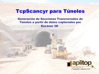 TcpScancyr para Túneles
Generación de Secciones Transversales de
Túneles a partir de datos capturados por
Escáner 3D
 
