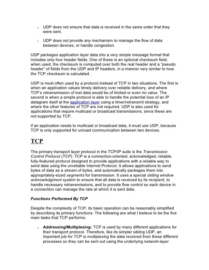 Tcp Udp Notes
