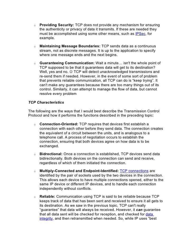 Tcp Udp Notes