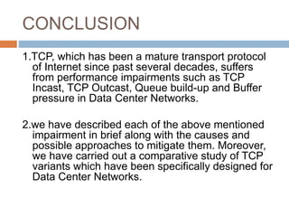 Tcp variants for data center networks | PPTX