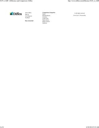 Tcp Vs Udp Difference And Comparison Diffen Pdf Tcp Vs Udp Difference And Comparison Diffen Pdf