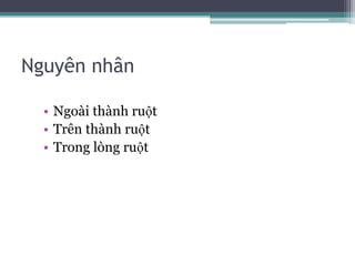 Nguyên nhânNgoài thành ruộtTrên thành ruộtTrong lòng ruột