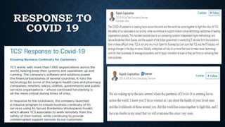 RESPONSE TO
COVID 19
 