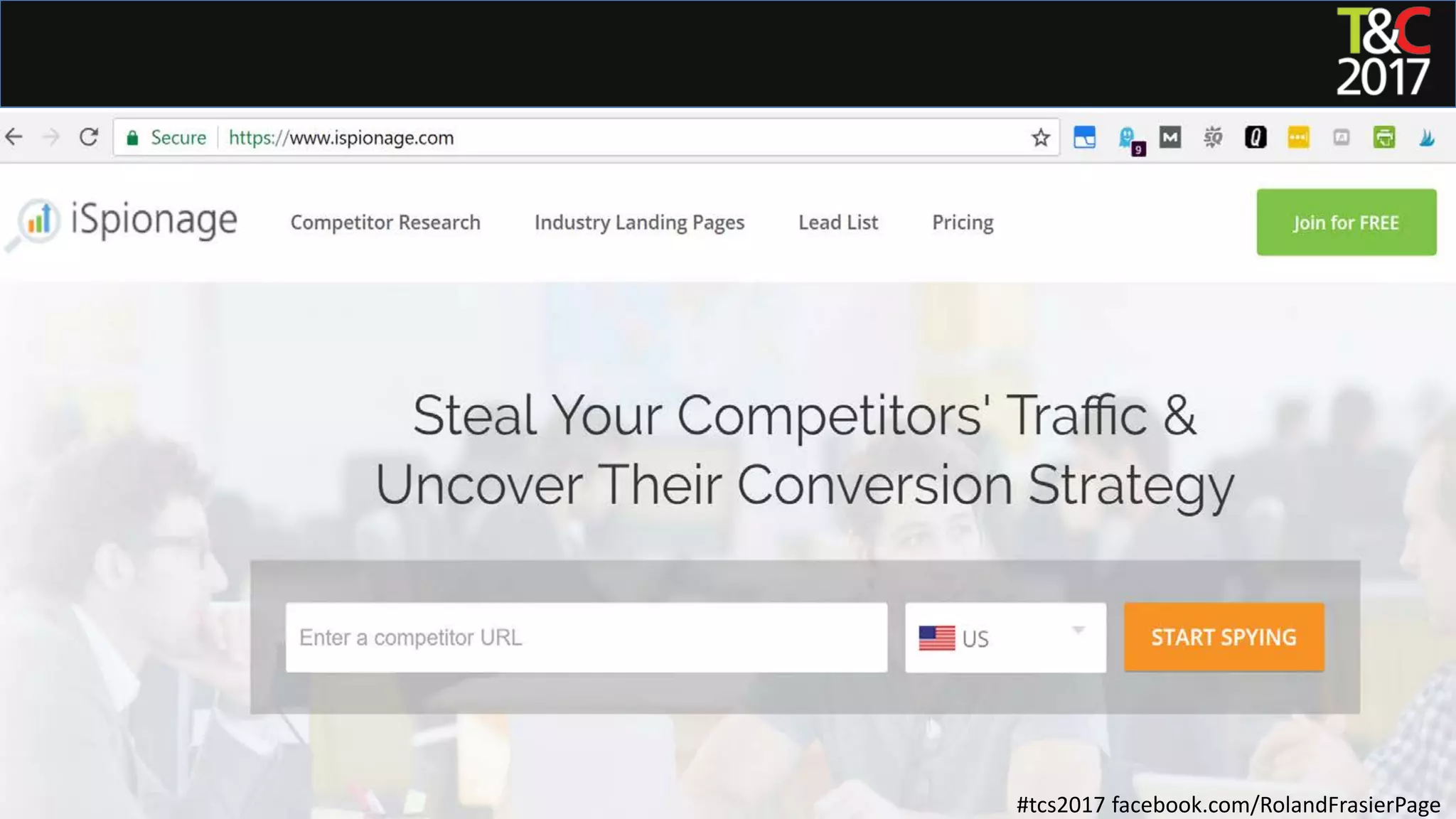 #tcs2017 facebook.com/RolandFrasierPage
 