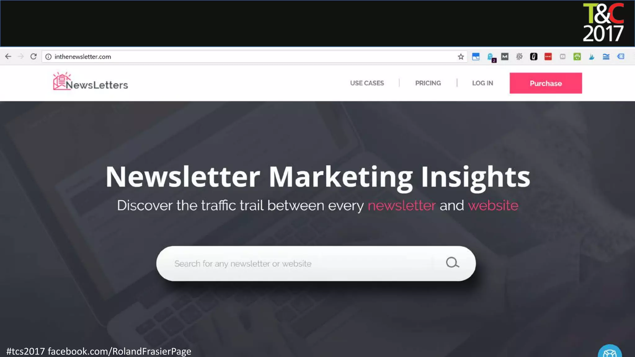 #tcs2017 facebook.com/RolandFrasierPage
 