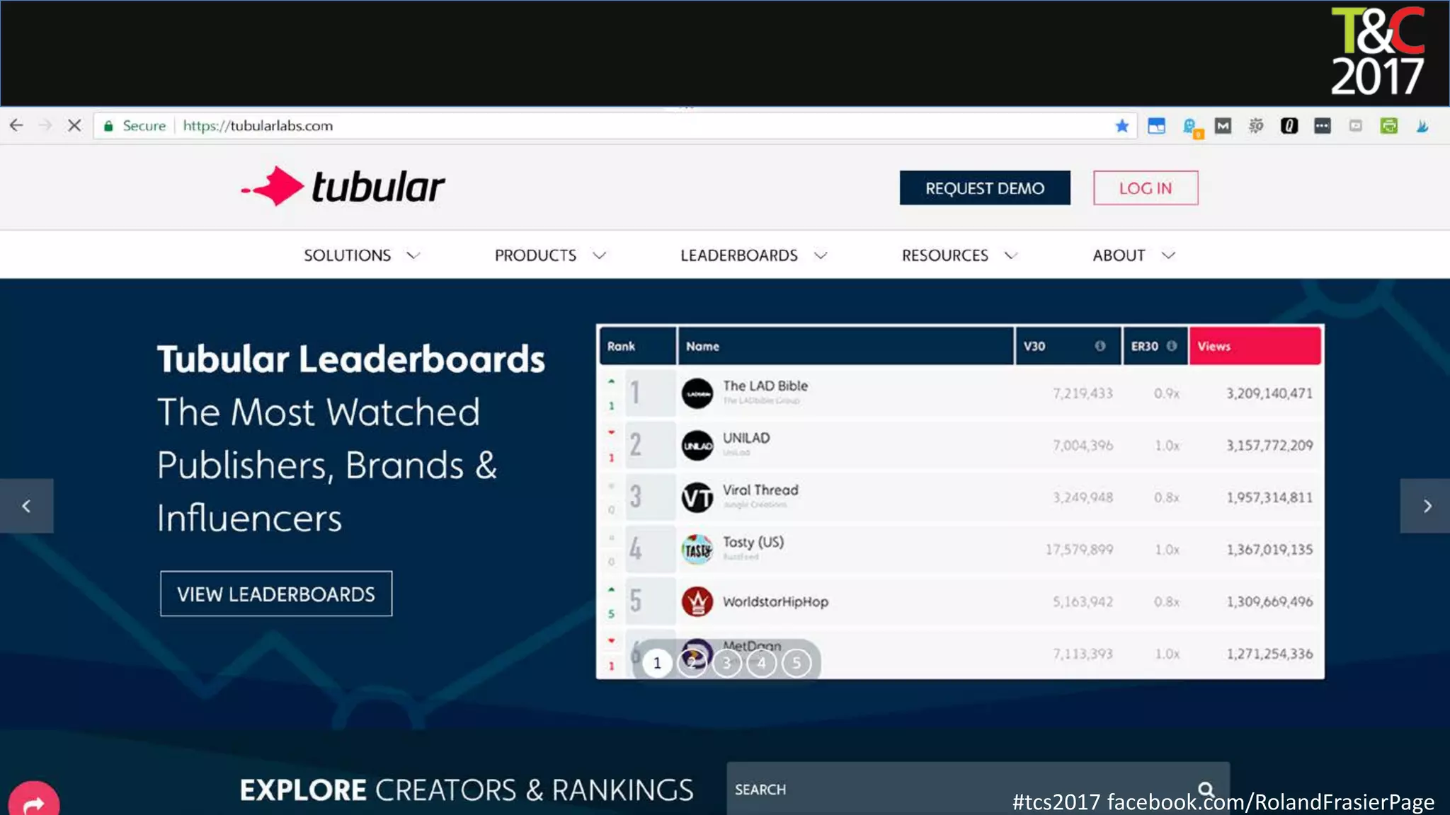 #tcs2017 facebook.com/RolandFrasierPage
 