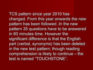 Tcs Pattern Test Image Tcs 2011with solutions | PPT | Standardized Testing | Educational ...