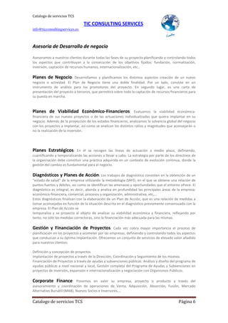 TCS catalogo de servicios detallado | PDF